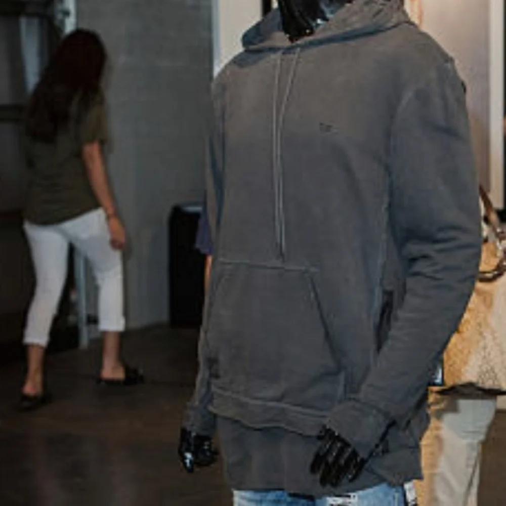True Religion X Westbrook Layered Washed Black Gray Hoodie